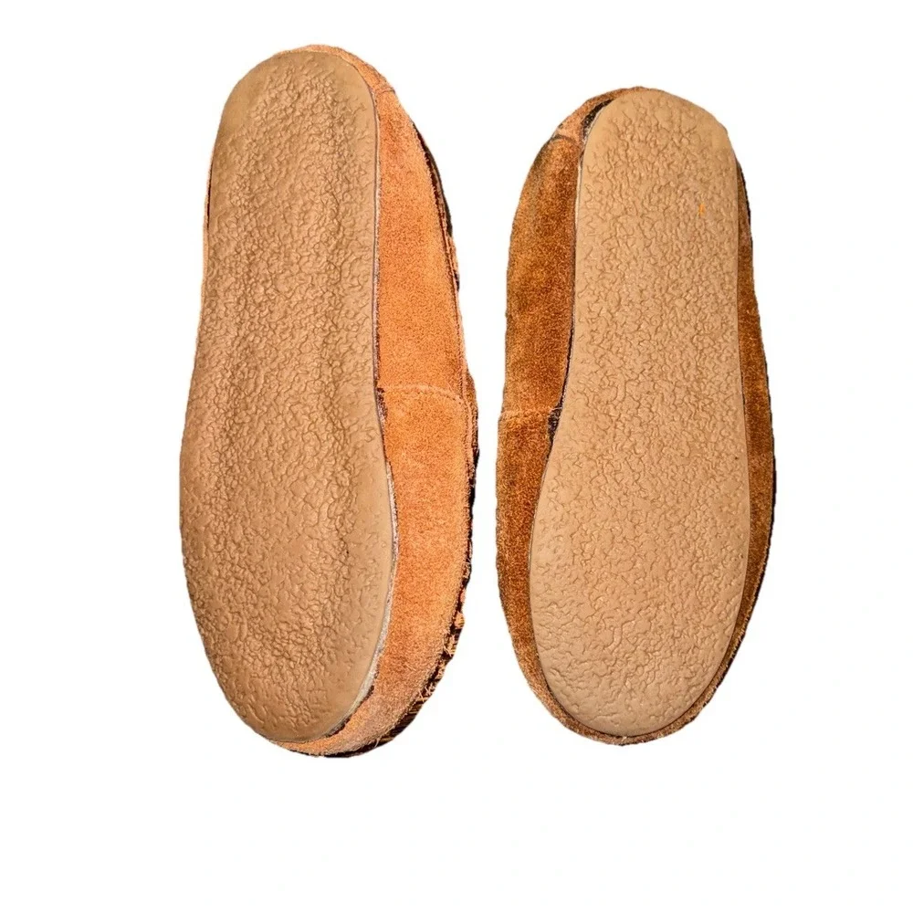 J Crew Crewcuts Moccasins Suede Faux Shearling Slippers Warm  Kids Youth Sz 12